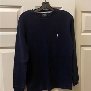 Polo Ralph Lauren Navy Long Sleeve Sleepwear Waffle Knit Crew